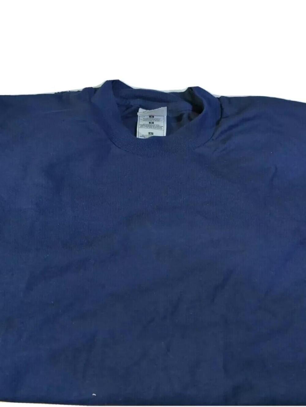 Vintage Single Stitch Blank Blue T-Shirt L USA A12 1997